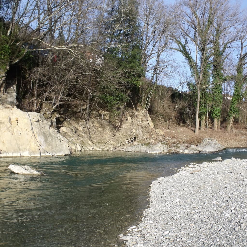 Il torrente Aulella presso la stazione di Fivizzano