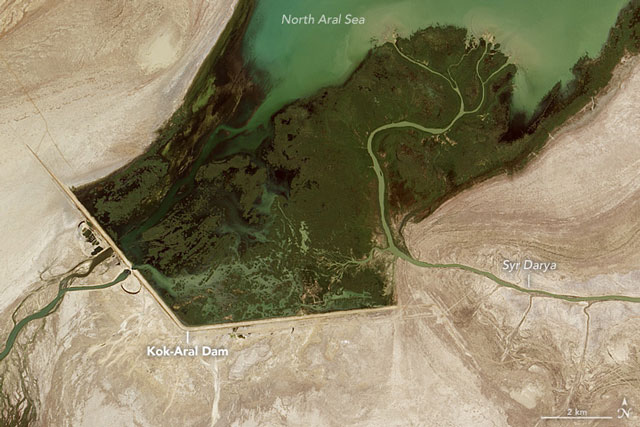 Prospettive per il futuro del lago d'Aral grazie a nuove dighe