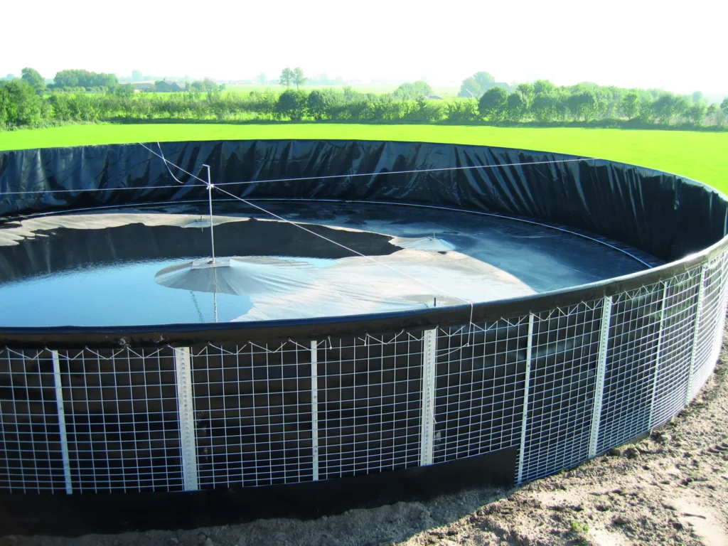 Una tipica vasca di raccolta del digestato - immagine AWSM Farming